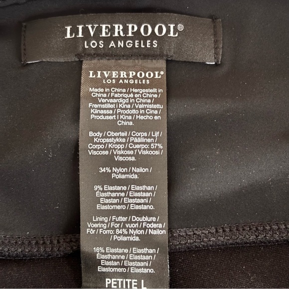 NWOT Liverpool Los Angeles Pearl Full Length Flare Black Petite Pants - Sz LP - Picture 8 of 8